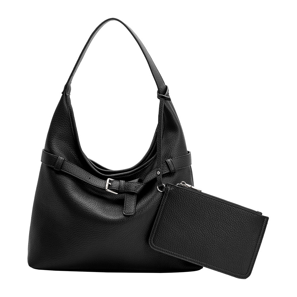 Melie Bianco Black Amerie Recycled Vegan Leather Tote Bag