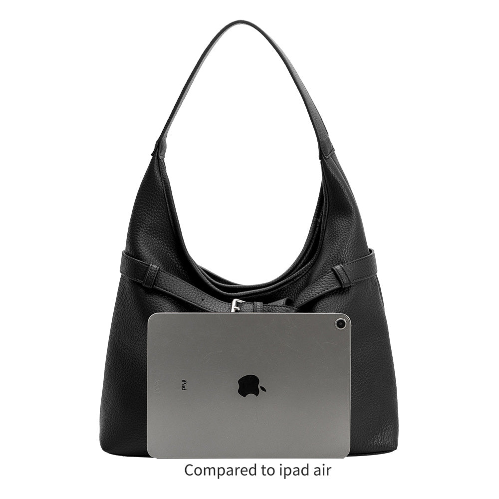 Melie Bianco Black Amerie Recycled Vegan Leather Tote Bag