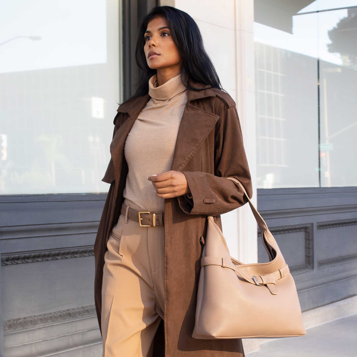 Melie Bianco Black Amerie Recycled Vegan Leather Tote Bag