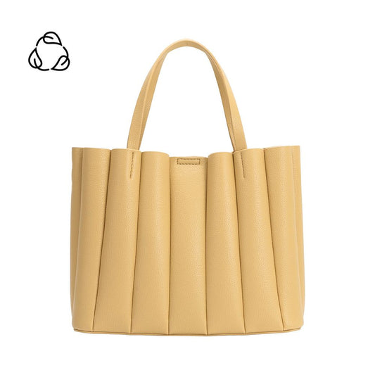 Melie Bianco Yellow Adela Recycled Vegan Leather Tote Bag