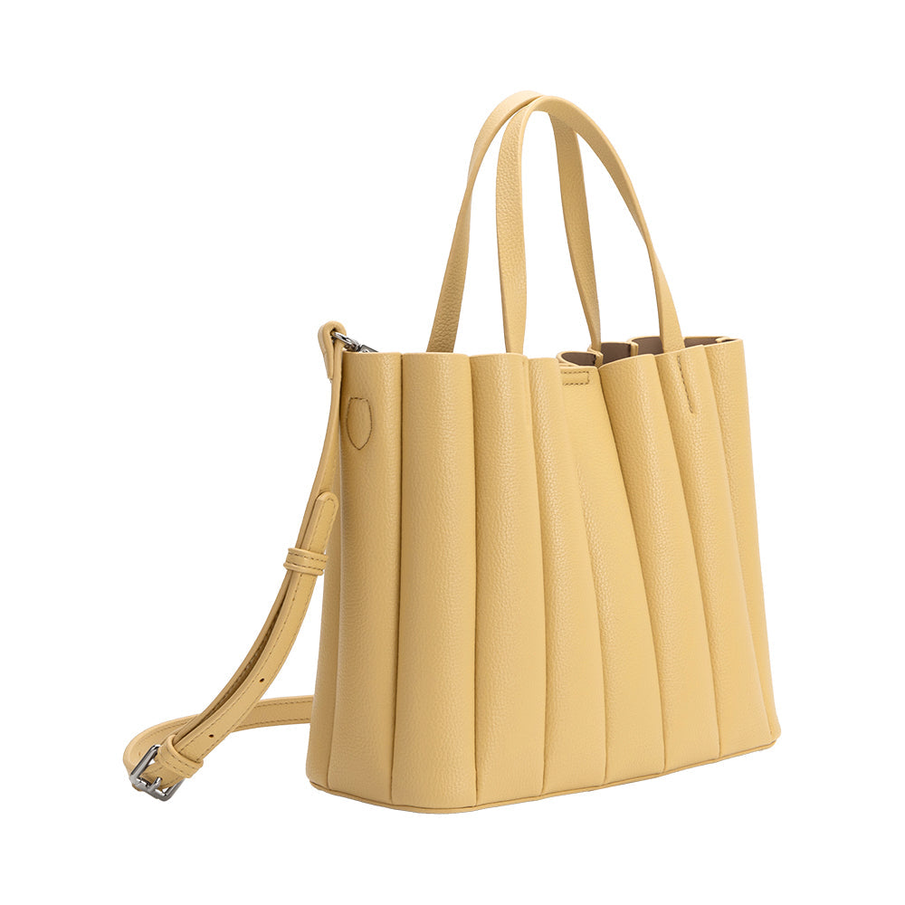 Melie Bianco Yellow Adela Recycled Vegan Leather Tote Bag
