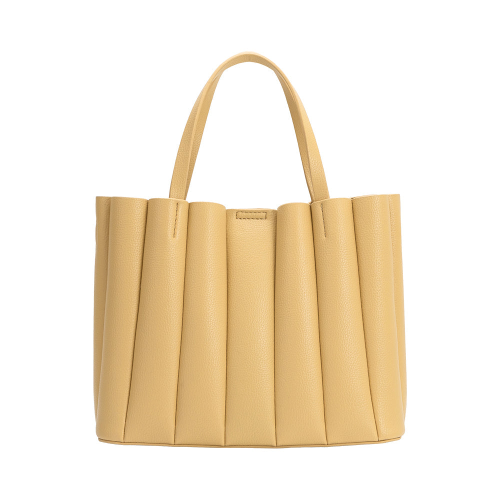 Melie Bianco Yellow Adela Recycled Vegan Leather Tote Bag
