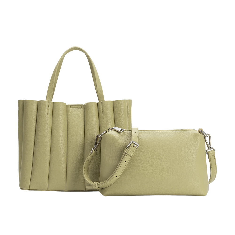 Melie Bianco Mint Adela Recycled Vegan Leather Tote Bag