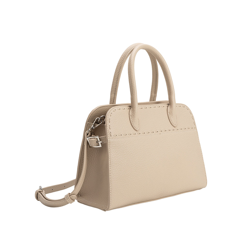 Melie Bianco Bone Marlo Recycled Vegan Leather Top Handle Bag