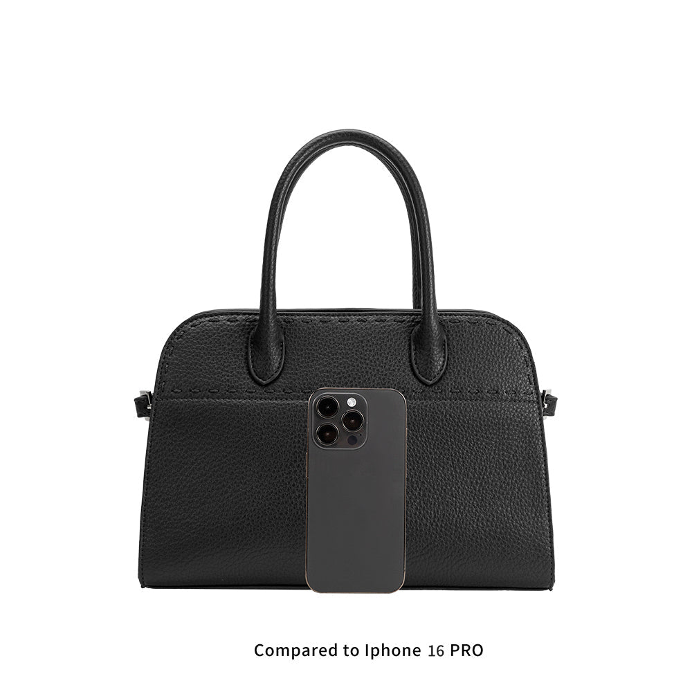 Melie Bianco Bone Marlo Recycled Vegan Leather Top Handle Bag