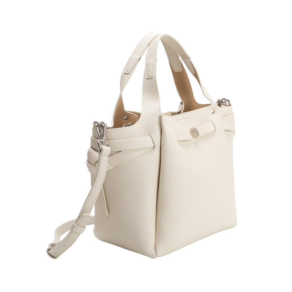Melie Bianco Bone Avril Recycled Vegan Leather Top Handle Bag