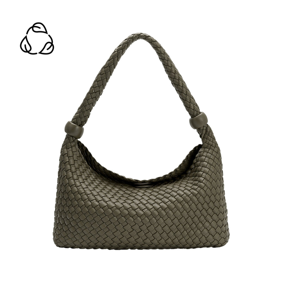 Melie Bianco Olive Quinn Recycled Vegan Leather Shoulder Bag