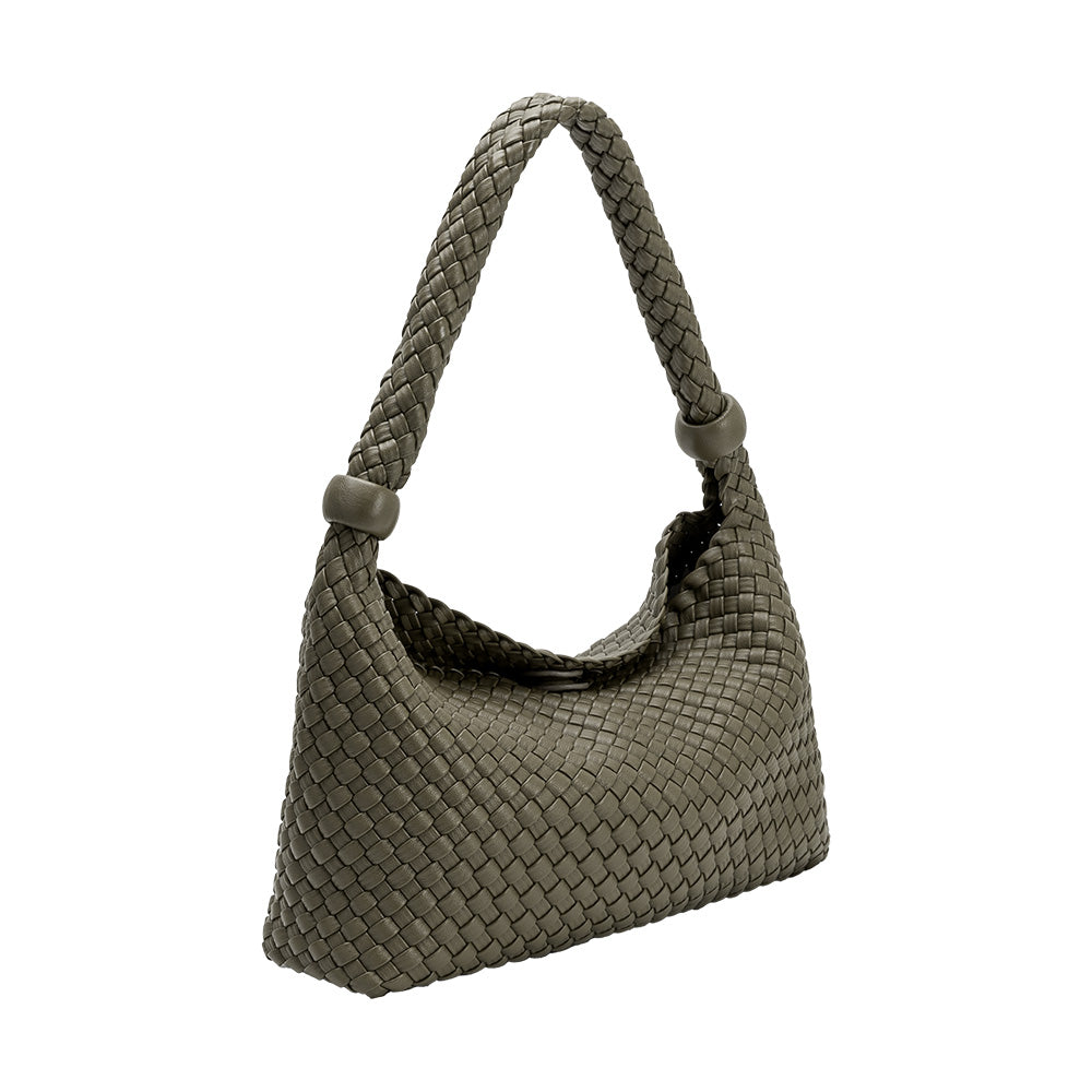 Melie Bianco Olive Quinn Recycled Vegan Leather Shoulder Bag