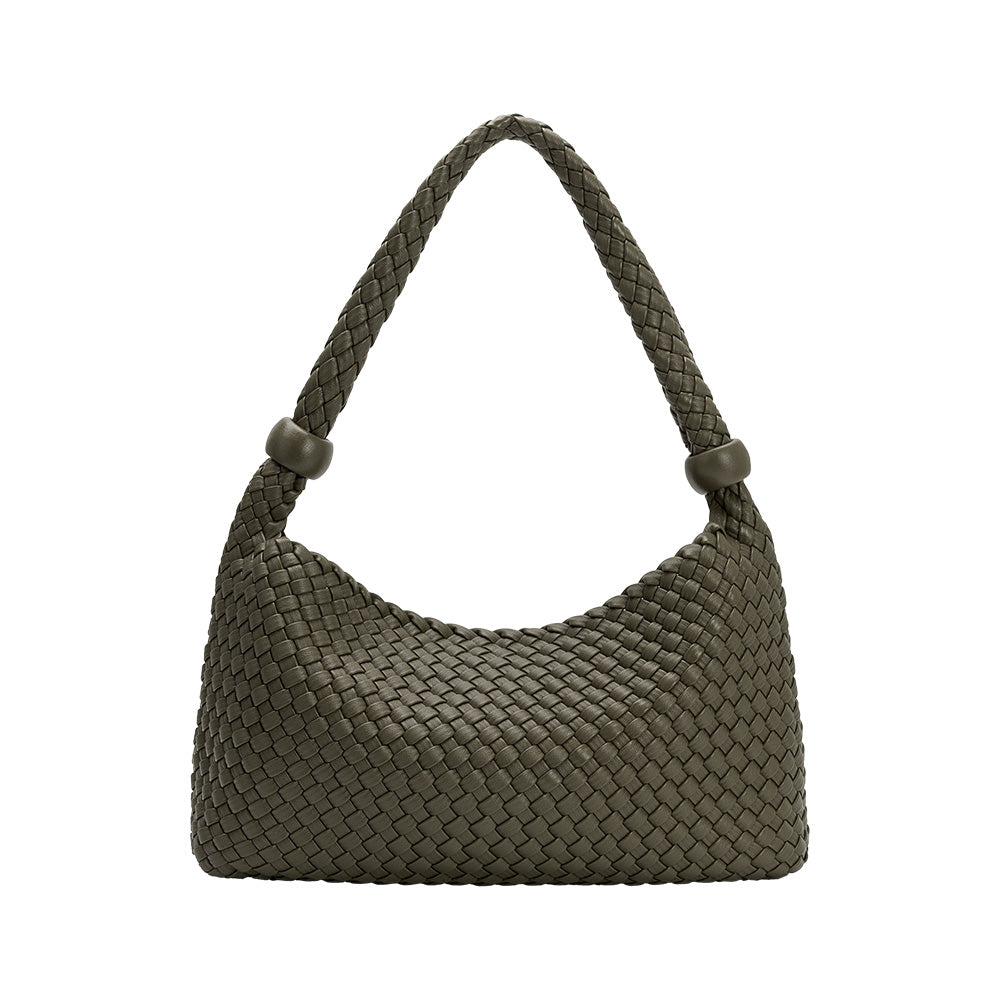 Melie Bianco Olive Quinn Recycled Vegan Leather Shoulder Bag