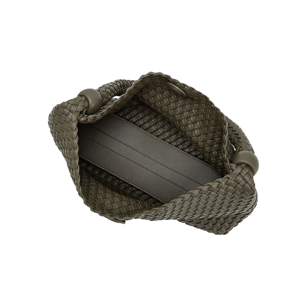 Melie Bianco Olive Quinn Recycled Vegan Leather Shoulder Bag