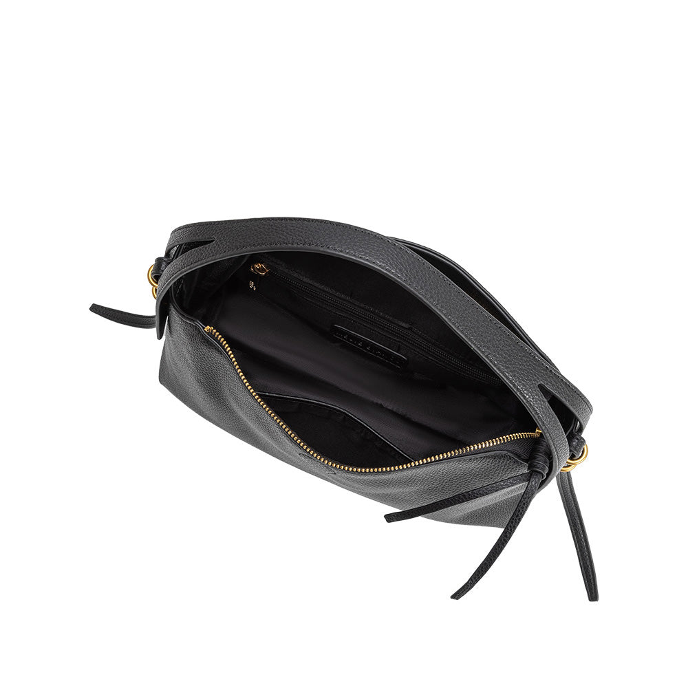 Melie Bianco Black Emory Recycled Vegan Leather Top Handle Bag