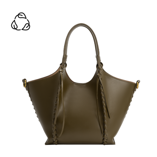 Melie Bianco Olive Belinda Recycled Vegan Leather Tote Bag
