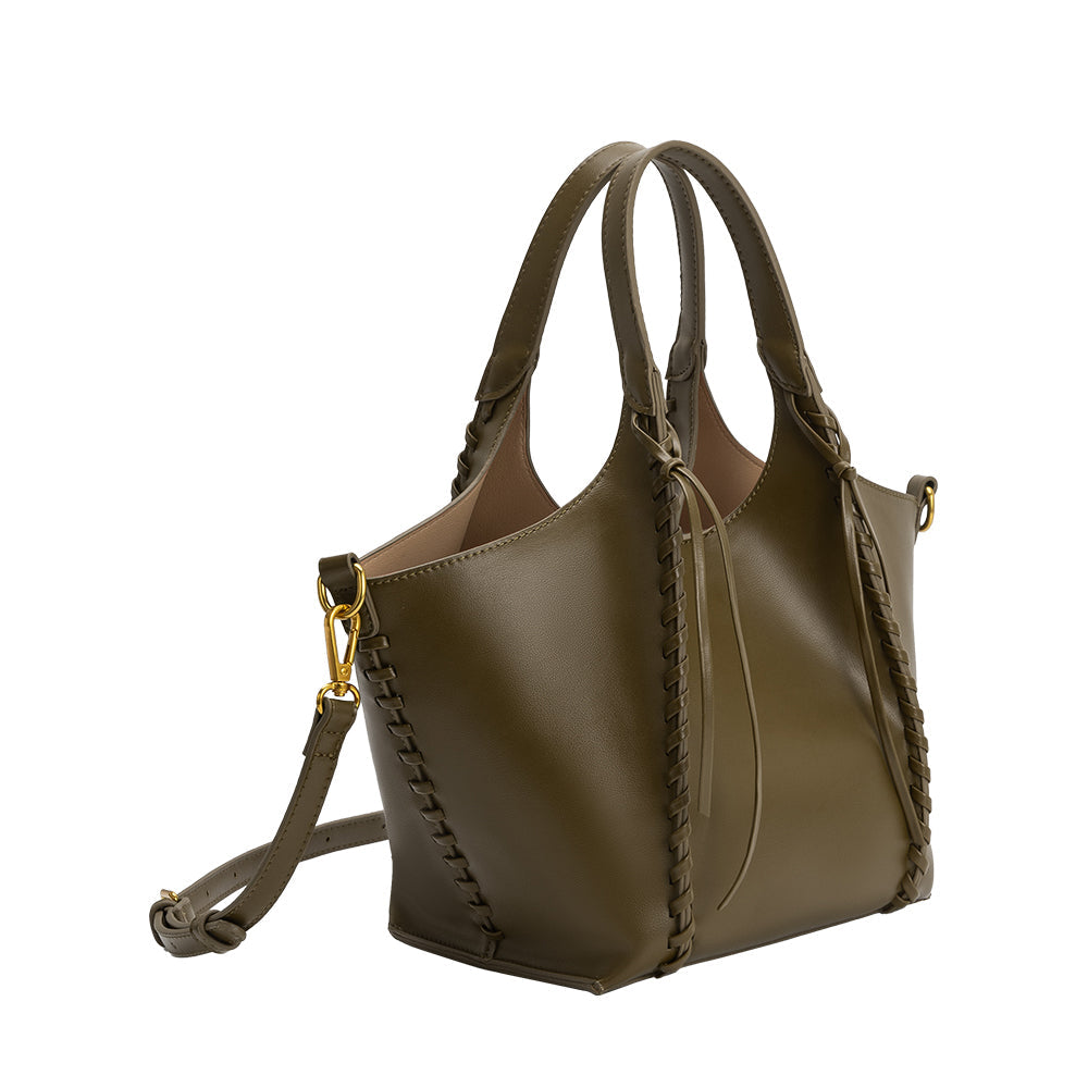 Melie Bianco Olive Belinda Recycled Vegan Leather Tote Bag