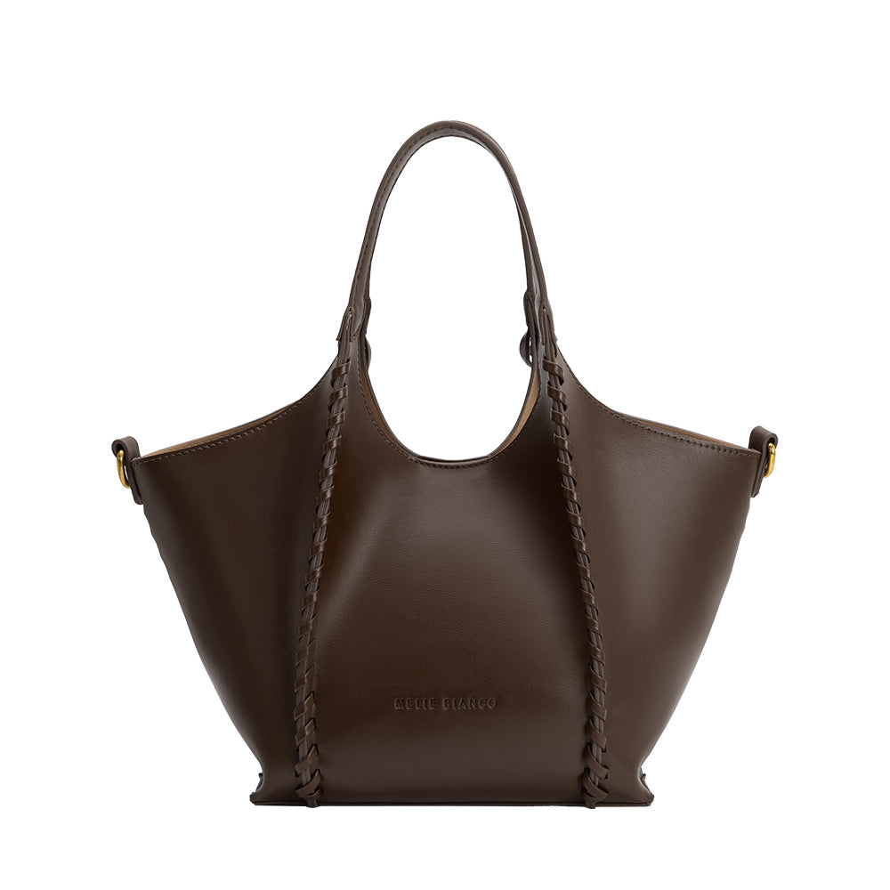 Melie Bianco Espresso Belinda Recycled Vegan Leather Tote Bag
