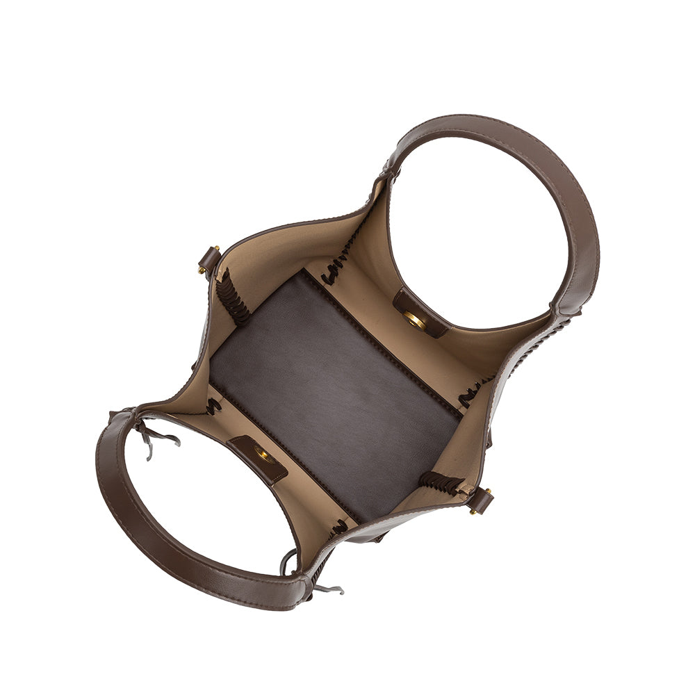 Melie Bianco Espresso Belinda Recycled Vegan Leather Tote Bag