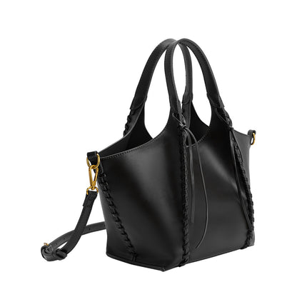 Melie Bianco Black Belinda Recycled Vegan Leather Tote Bag