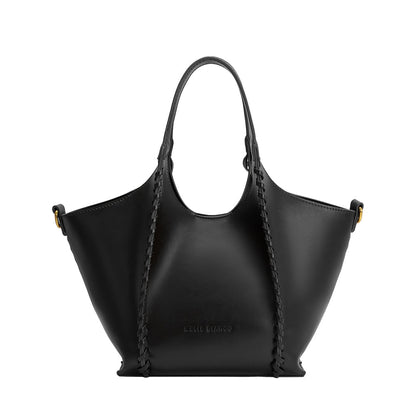 Melie Bianco Black Belinda Recycled Vegan Leather Tote Bag