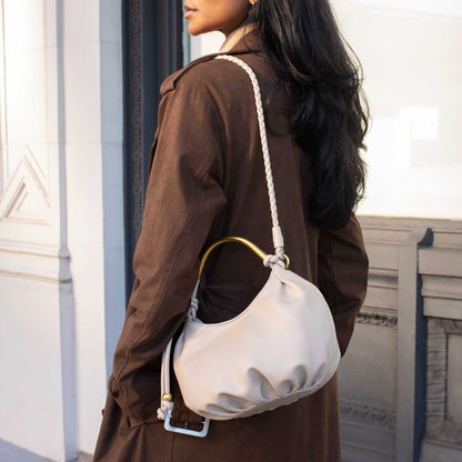 Melie Bianco Mushroom Dottie Recycled Vegan Leather Top Handle Bag