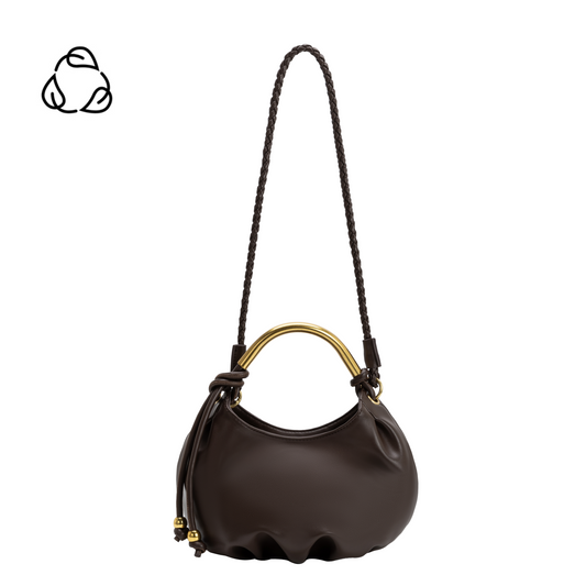 Melie Bianco Espresso Dottie Recycled Vegan Leather Top Handle Bag