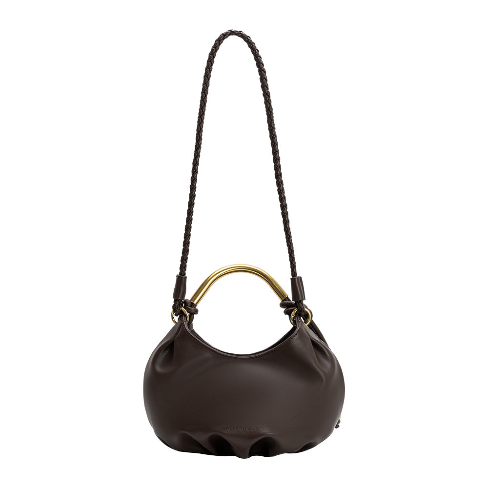 Melie Bianco Espresso Dottie Recycled Vegan Leather Top Handle Bag