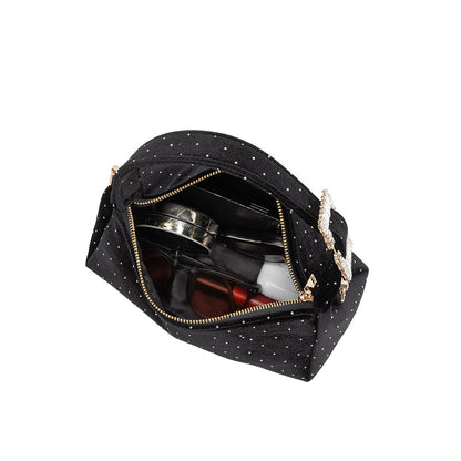 Melie Bianco Red Shanice Velvet Crossbody Bag