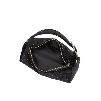 Melie Bianco Black Shanice Velvet Crossbody Bag