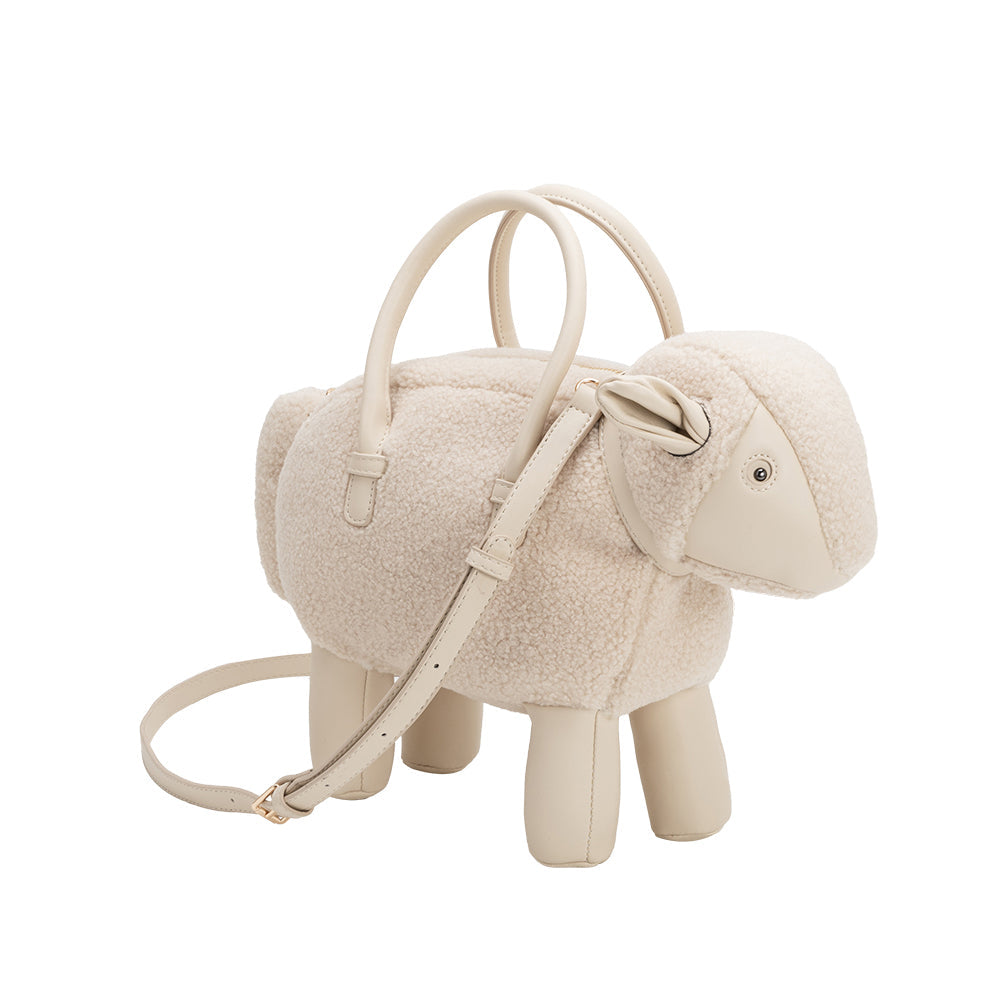 Melie Bianco Ivory Sheep Vegan Leather Crossbody Bag