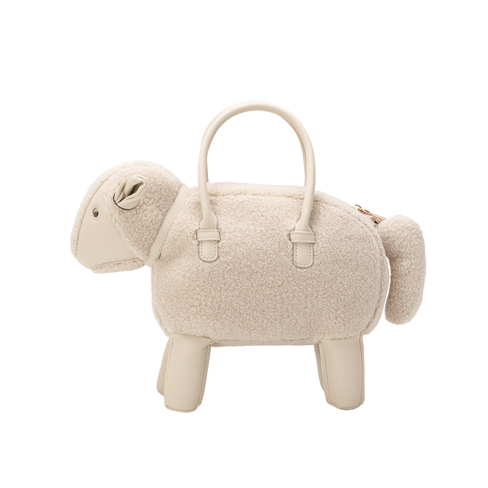 Melie Bianco Ivory Sheep Vegan Leather Crossbody Bag