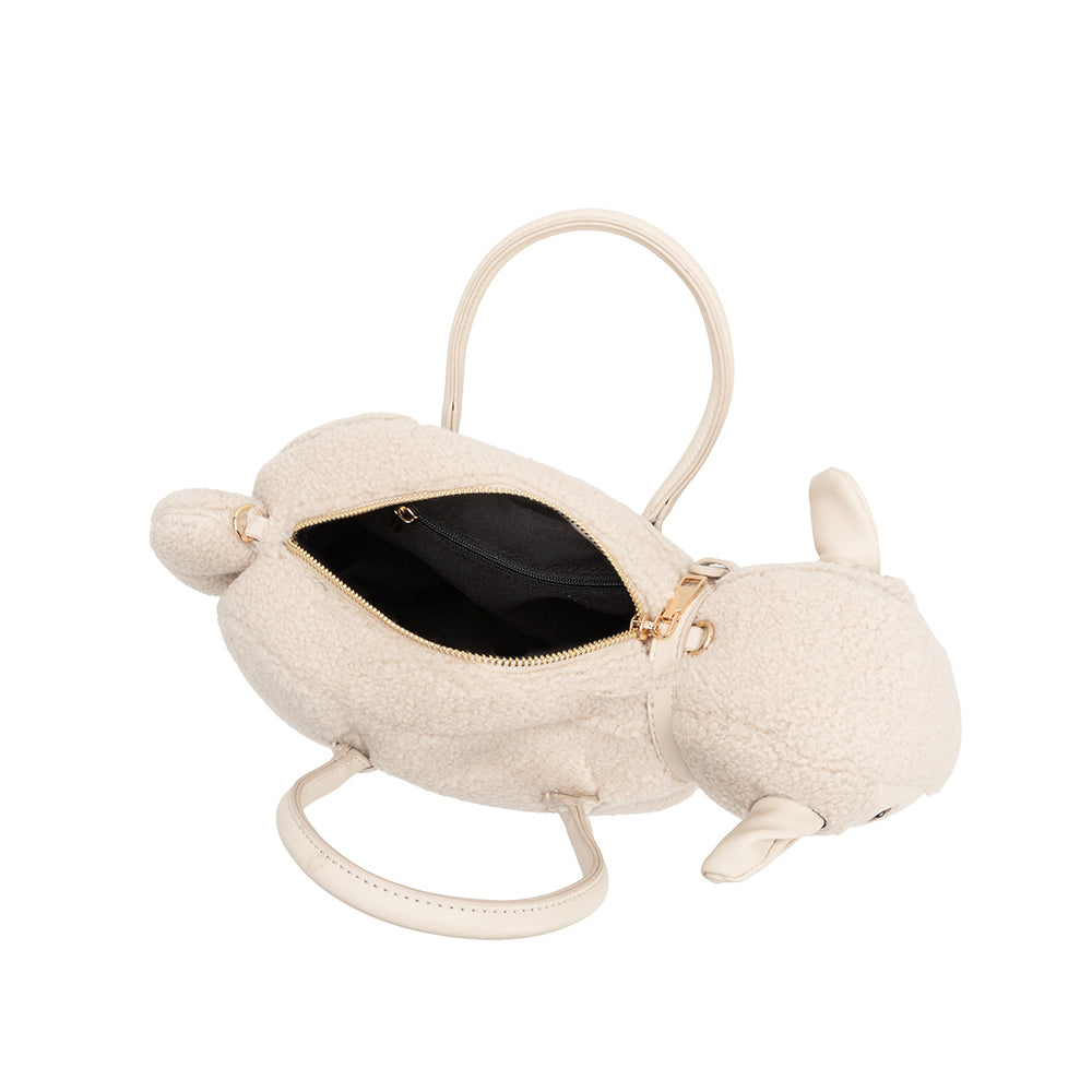 Melie Bianco Ivory Sheep Vegan Leather Crossbody Bag