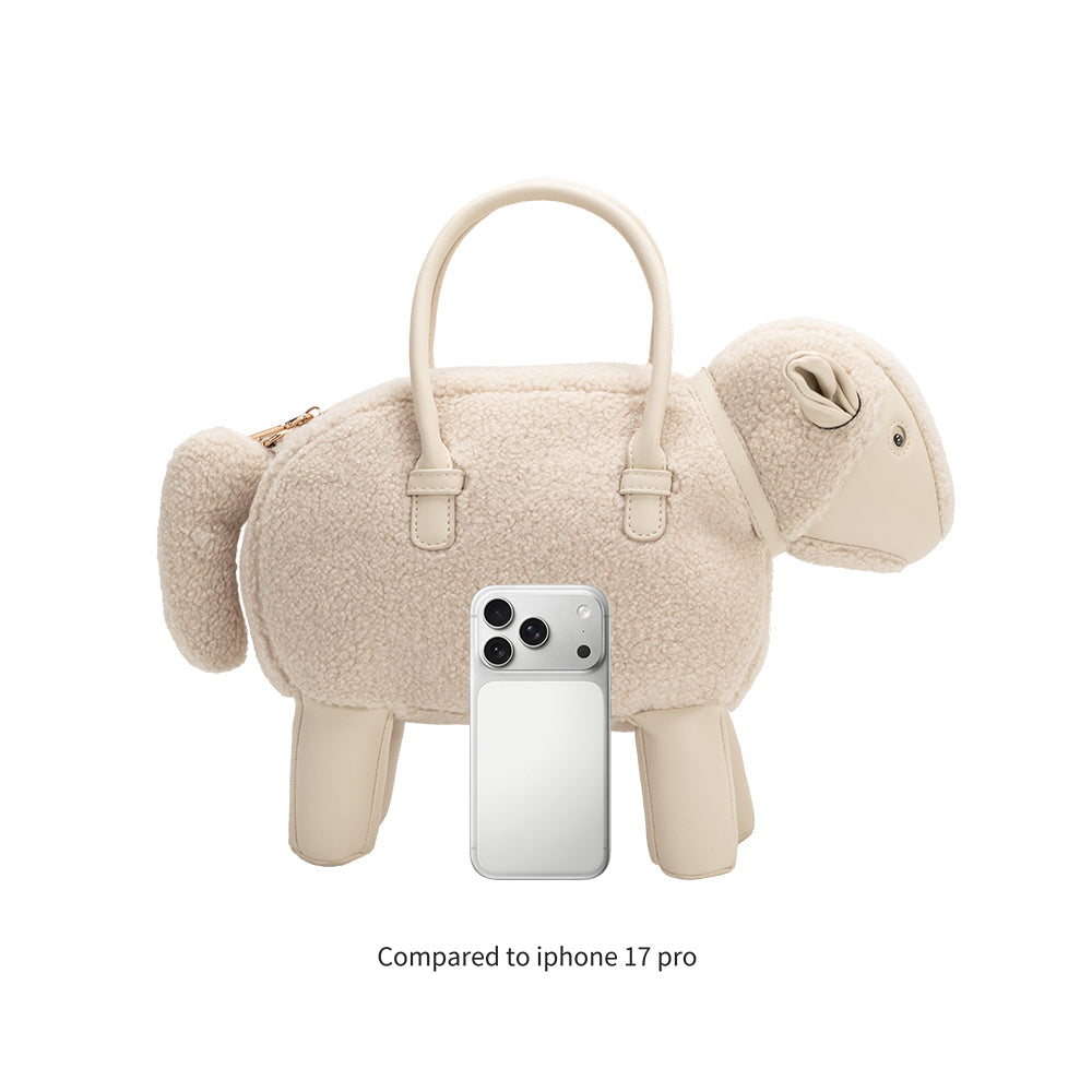 Melie Bianco Ivory Sheep Vegan Leather Crossbody Bag