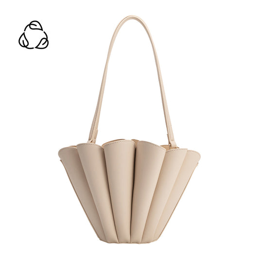 Melie Bianco Bone Shellie Recycled Vegan Leather Shoulder Bag