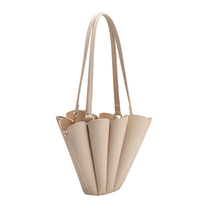 Melie Bianco Bone Shellie Recycled Vegan Leather Shoulder Bag