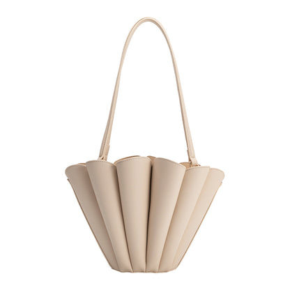 Melie Bianco Bone Shellie Recycled Vegan Leather Shoulder Bag
