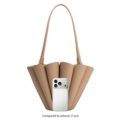 Melie Bianco Bone Shellie Recycled Vegan Leather Shoulder Bag
