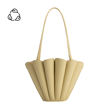Melie Bianco Yellow Shellie Recycled Vegan Leather Shoulder Bag