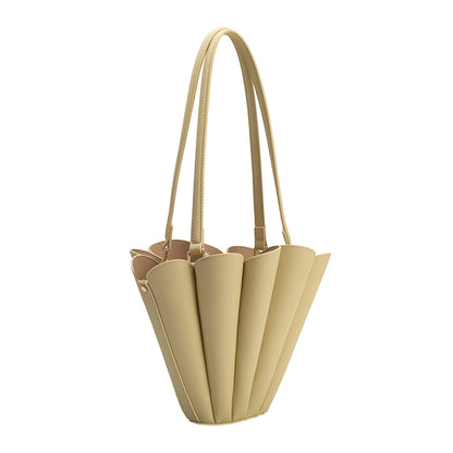 Melie Bianco Yellow Shellie Recycled Vegan Leather Shoulder Bag