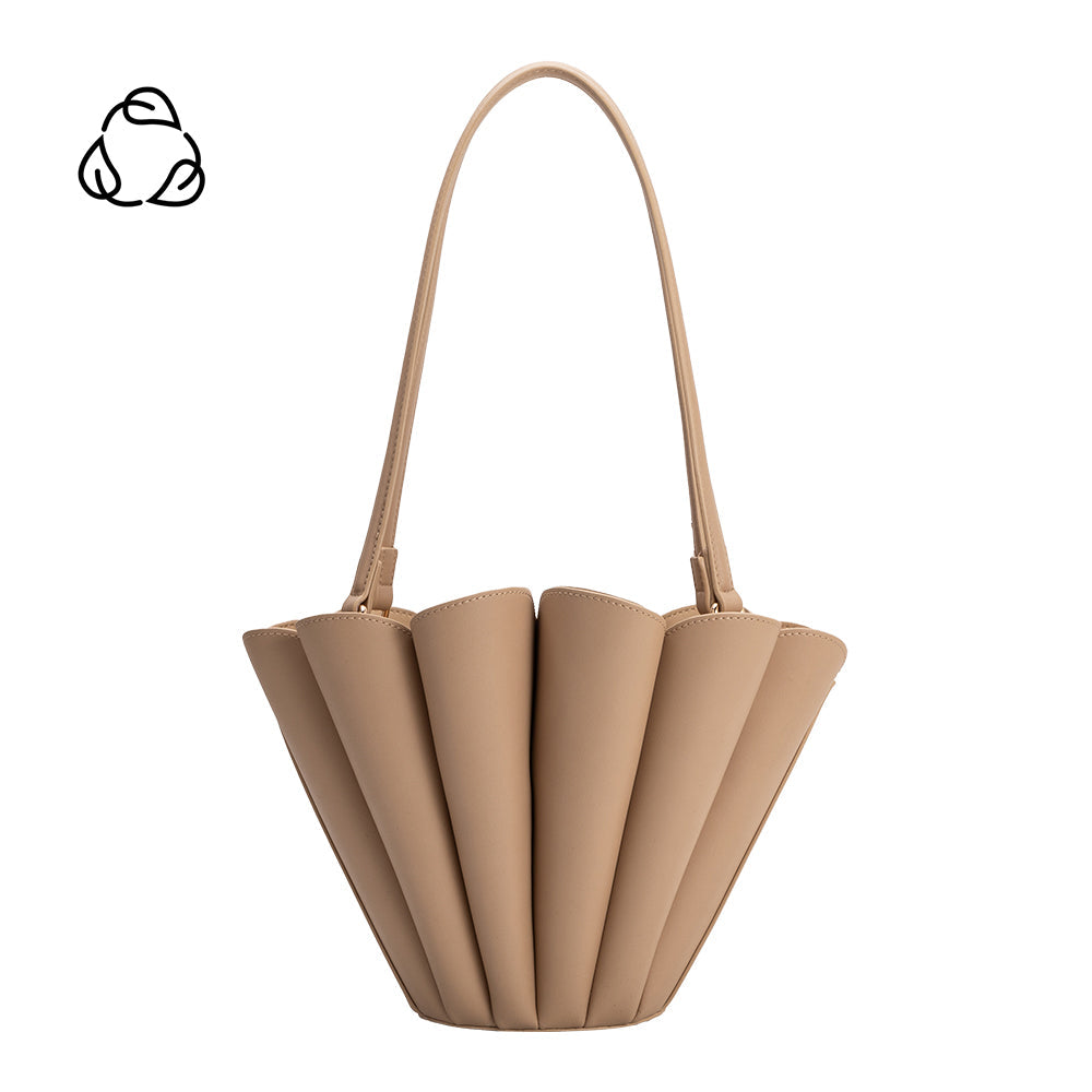Melie Bianco Nude Shellie Recycled Vegan Leather Shoulder Bag