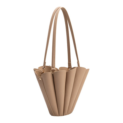 Melie Bianco Nude Shellie Recycled Vegan Leather Shoulder Bag