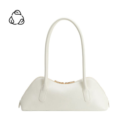 Melie Bianco White Dakota Recycled Vegan Leather Shoulder Bag
