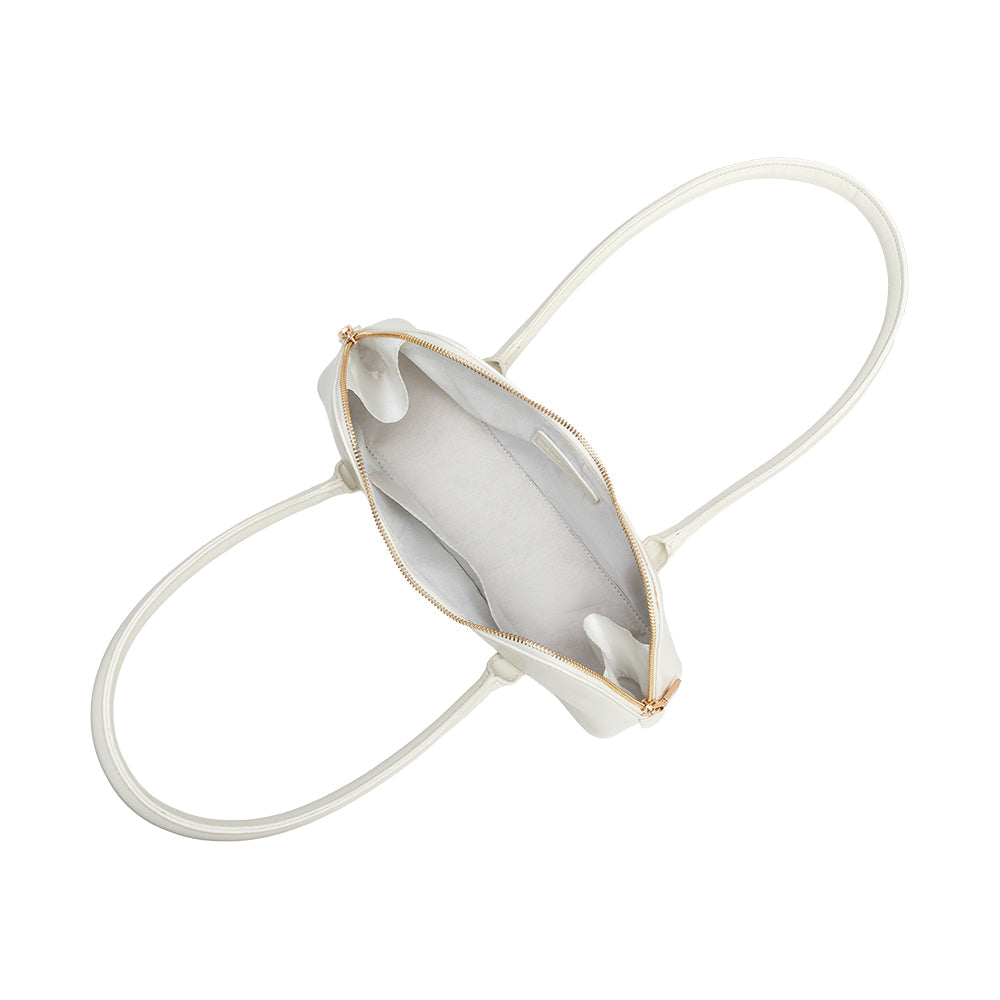 Melie Bianco White Dakota Recycled Vegan Leather Shoulder Bag