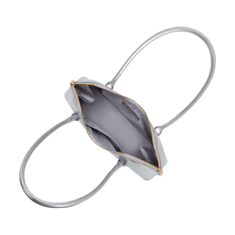 Melie Bianco Silver Dakota Recycled Vegan Leather Shoulder Bag