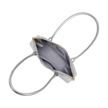 Melie Bianco Silver Dakota Recycled Vegan Leather Shoulder Bag