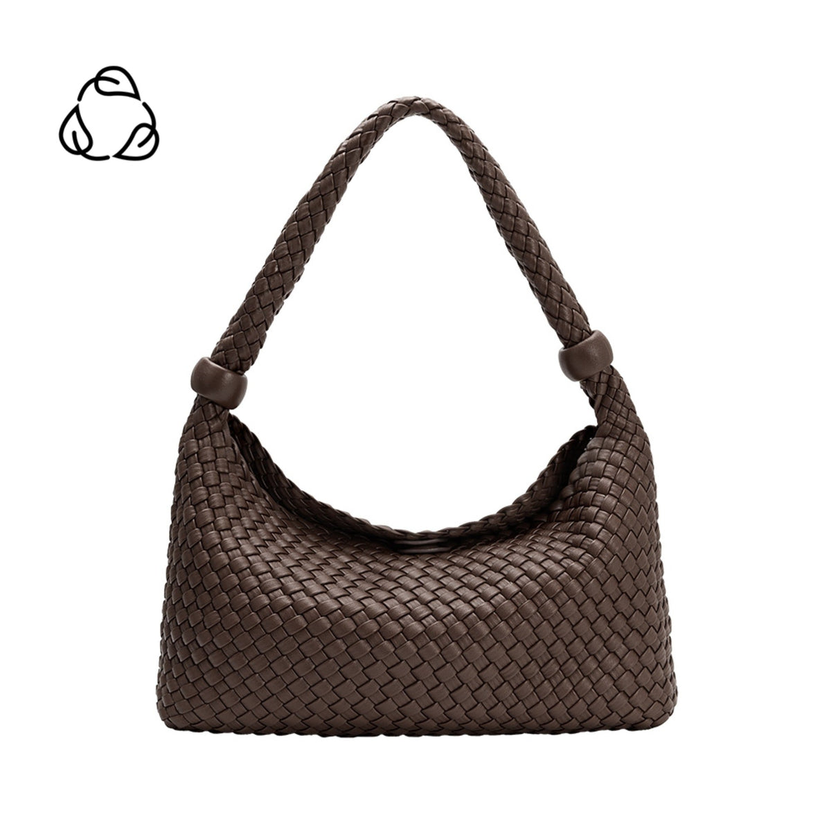 Melie Bianco Espresso Quinn Recycled Vegan Leather Shoulder Bag