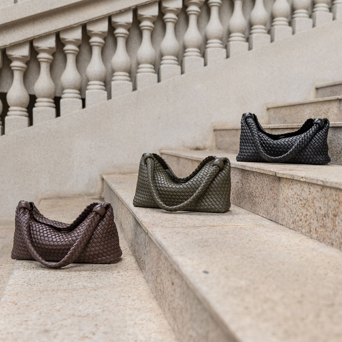 Melie Bianco Espresso Quinn Recycled Vegan Leather Shoulder Bag