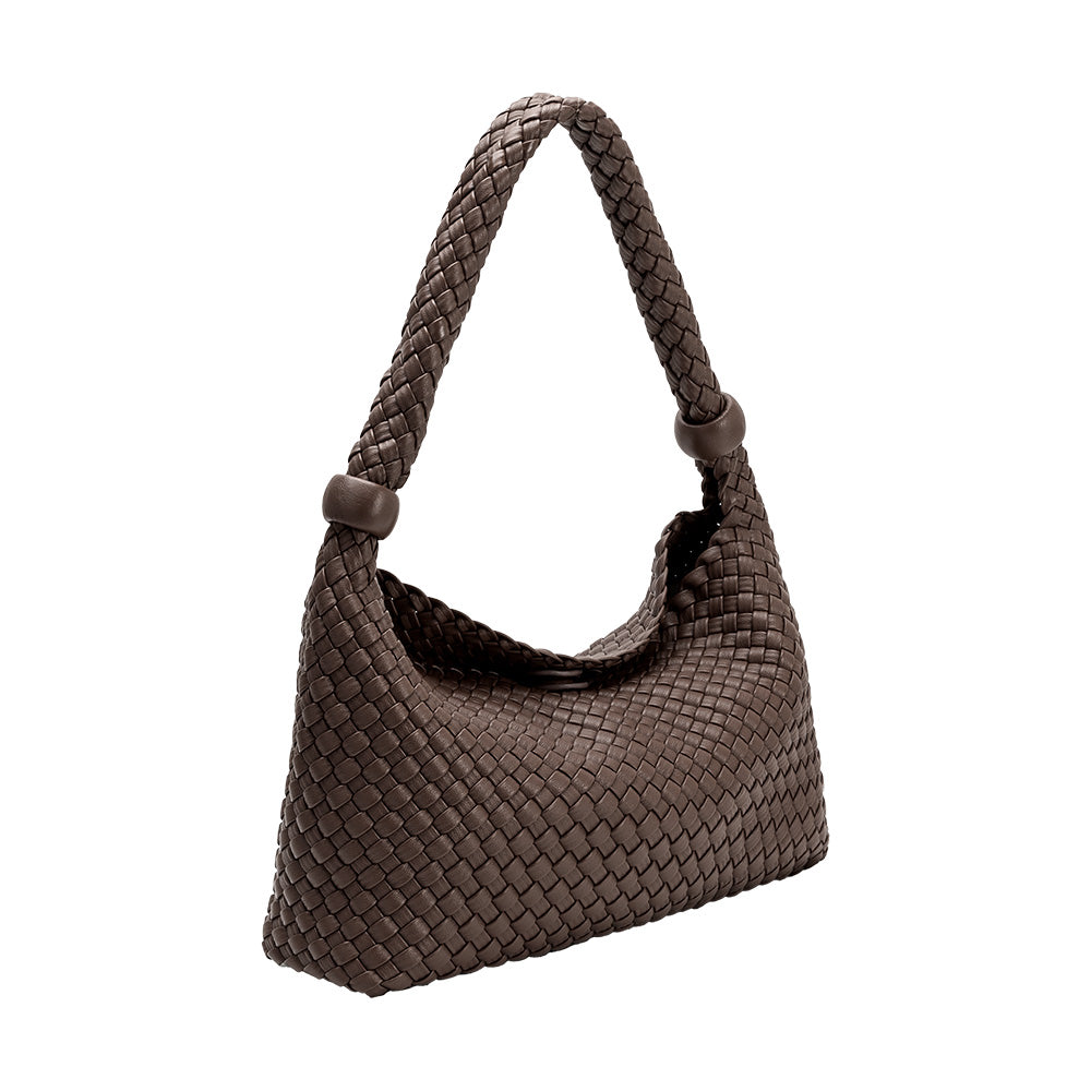 Melie Bianco Espresso Quinn Recycled Vegan Leather Shoulder Bag