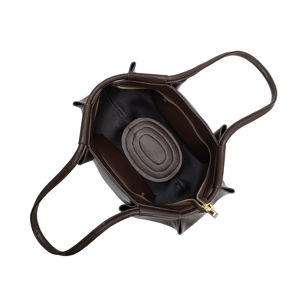 Melie Bianco Espresso Candace Recycled Vegan Leather Shoulder Bag