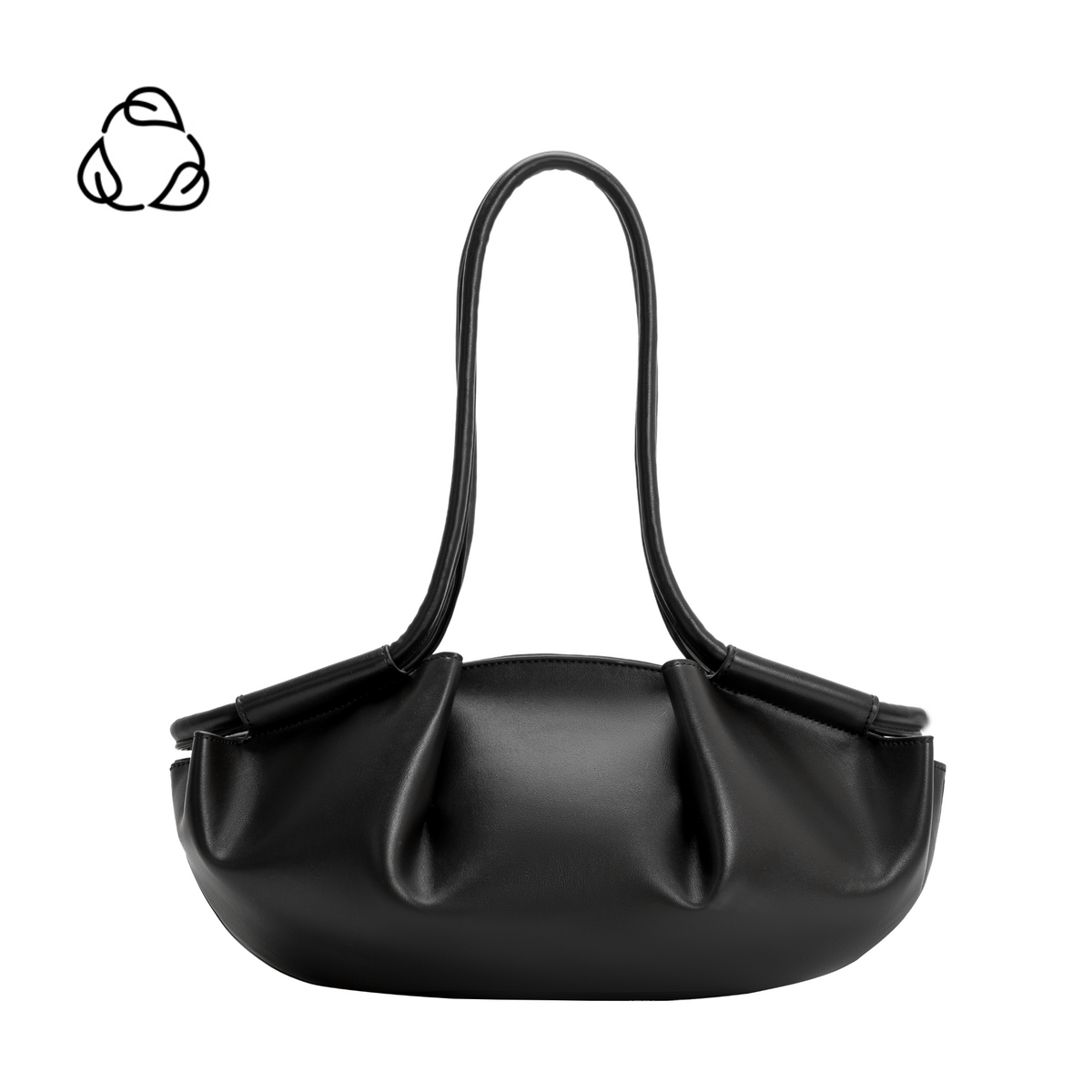 Melie Bianco Black Candace Recycled Vegan Leather Shoulder Bag