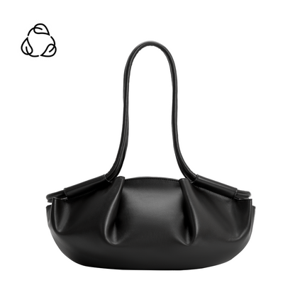 Melie Bianco Black Candace Recycled Vegan Leather Shoulder Bag