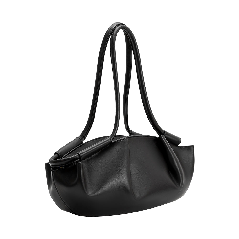 Melie Bianco Black Candace Recycled Vegan Leather Shoulder Bag
