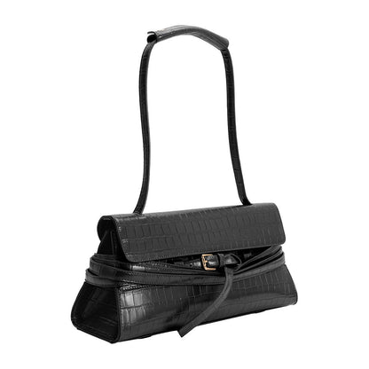 Melie Bianco Black Klarissa Recycled Vegan Leather Shoulder Bag